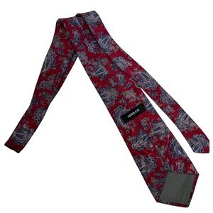 Adolfo Mens‎ Burgundy Red Paisley Silk Blend Necktie Formal Business Dress Tie